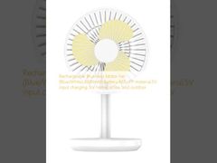 Rechargeable Brushless Motor Fan (Blue/White),3600mAh Battery,ABS+PP material,5V input charging, for home, office, and outdoor