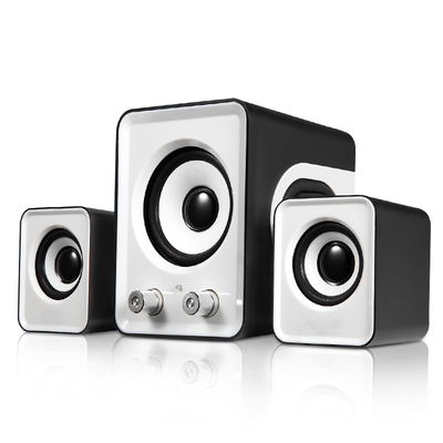 Wired Computer Speakers USB 2.1 Speakers Stereo Two Satellites with Subwoofer for PC  Available in Multiple Colors