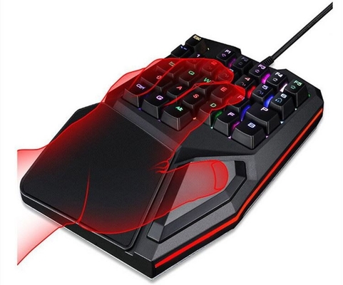 One Handed Razer Grade Quiet Xbox Gaming Keyboard RGB Luminescence