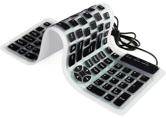 Wired USB Foldable Silicone Rubber Keyboard Slim Roll Up Travel Portable