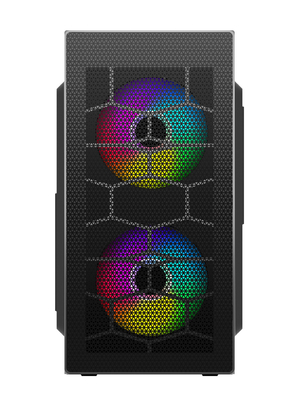 ETEK Gaming Computer Case MATX 2 Big RGB Fans On Front Panel  Fan On Side Pandel Available Support OEM ODM