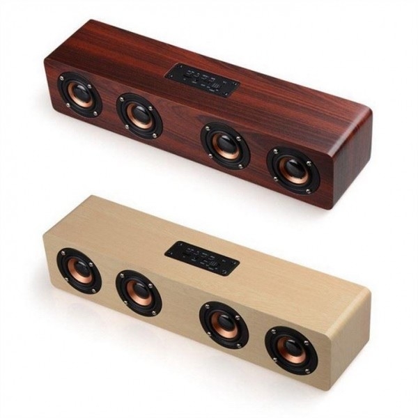 4000mah Wooden Bluetooth Wireless HIFI Speaker Portable Music SoundBar AUX Handsfree for TV