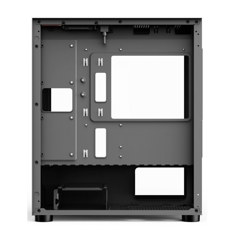 ETEK Computer Case - Cool and Clean Designed, Integrated Stamping Steel Front Panel,Tempered Glass Hinged Swing Doors