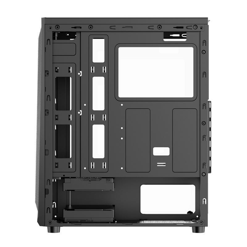 ETEK Luminous Computer Case, Wave LED Strip Front Panel, ARGB Light Effect,Support Water-cooled Radiator
