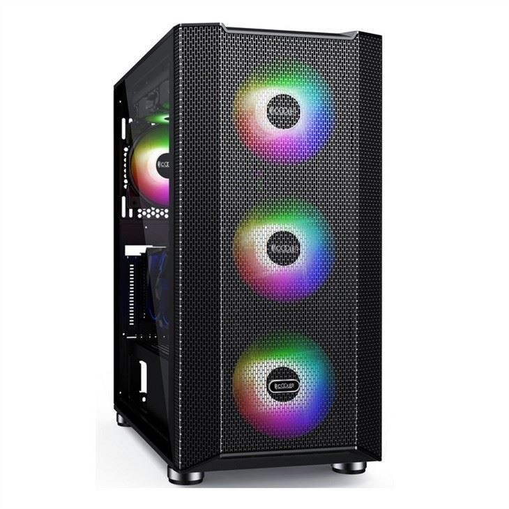 Computer Case with Magnetic Design Dust Filter Supports 6 Fans ATX Mid-Tower PC Gaming Case Glass Side Panel Cable Manag