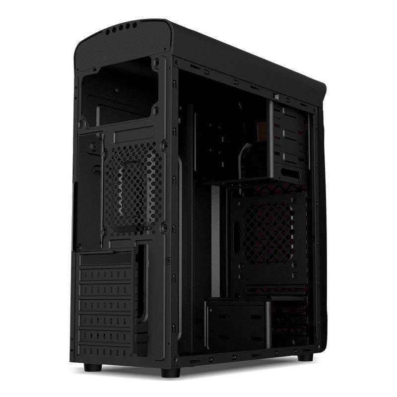 ETEK Airflow ATX Mid-Tower With Hollow & Transparent Front Panel Full Acrylic Left Side Panel