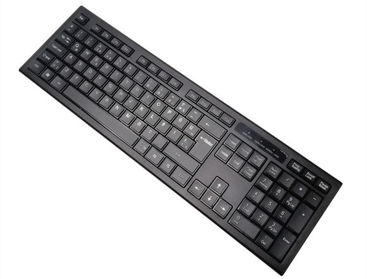 Wireless Keyboard and Mouse Combo 2.4GHz Slim Full-Sized Silent Combo with USB Nano Receiver for Laptop, PC