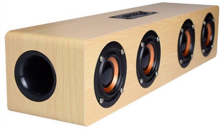 4000mah Wooden Bluetooth Wireless HIFI Speaker Portable Music SoundBar AUX Handsfree for TV