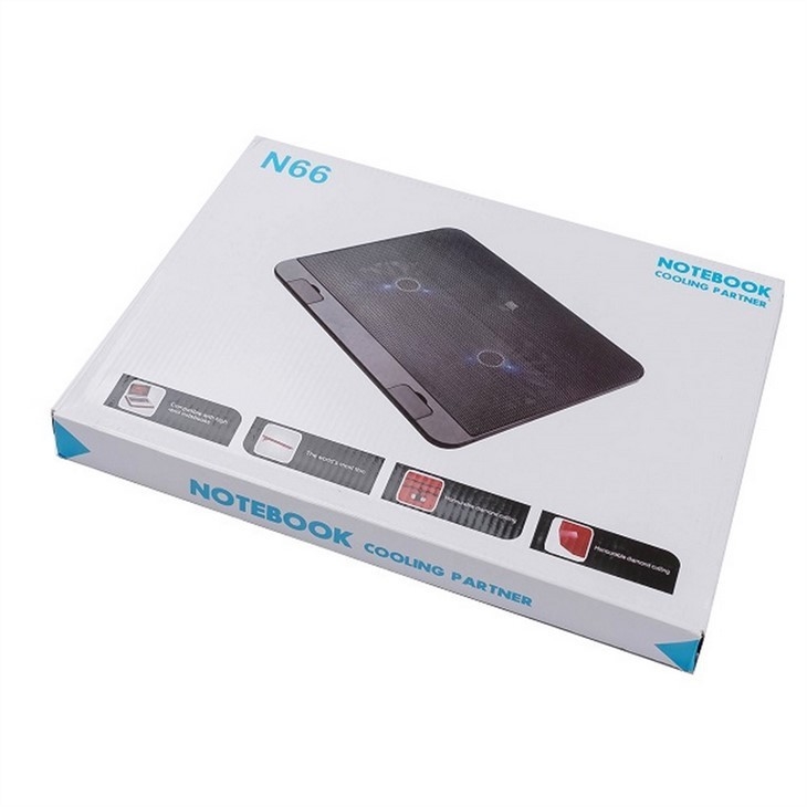 ETEK - Two Fans Slim and Small Angle Tilt Quantum Laptop Cooling Tray Pad for 15.6inch Screen