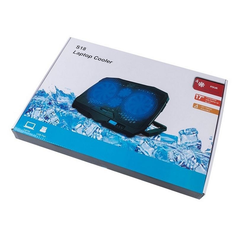 ETEK - Laptop Cooler with Info Screen 4 FANS 17Inch For Big Screen Notebook External Cooling
