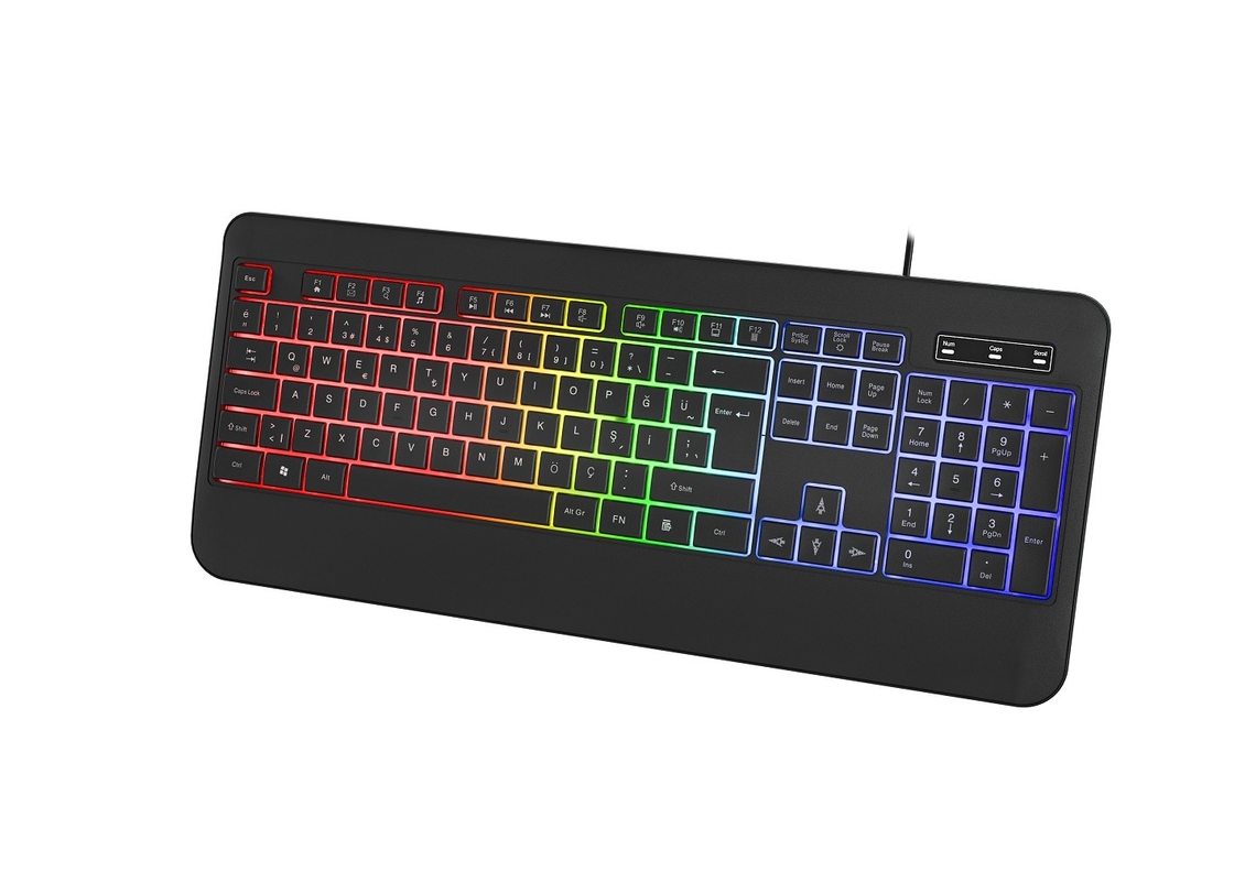 RGB Backlight In Non-breathing Light Mode Keyboard With Carbon Fiber Film For Gamers technology Enthusiasts