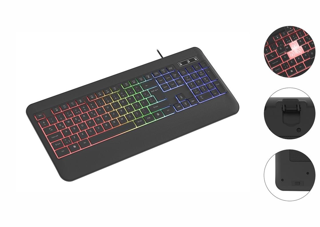 RGB Backlight In Non-breathing Light Mode Keyboard With Carbon Fiber Film For Gamers technology Enthusiasts