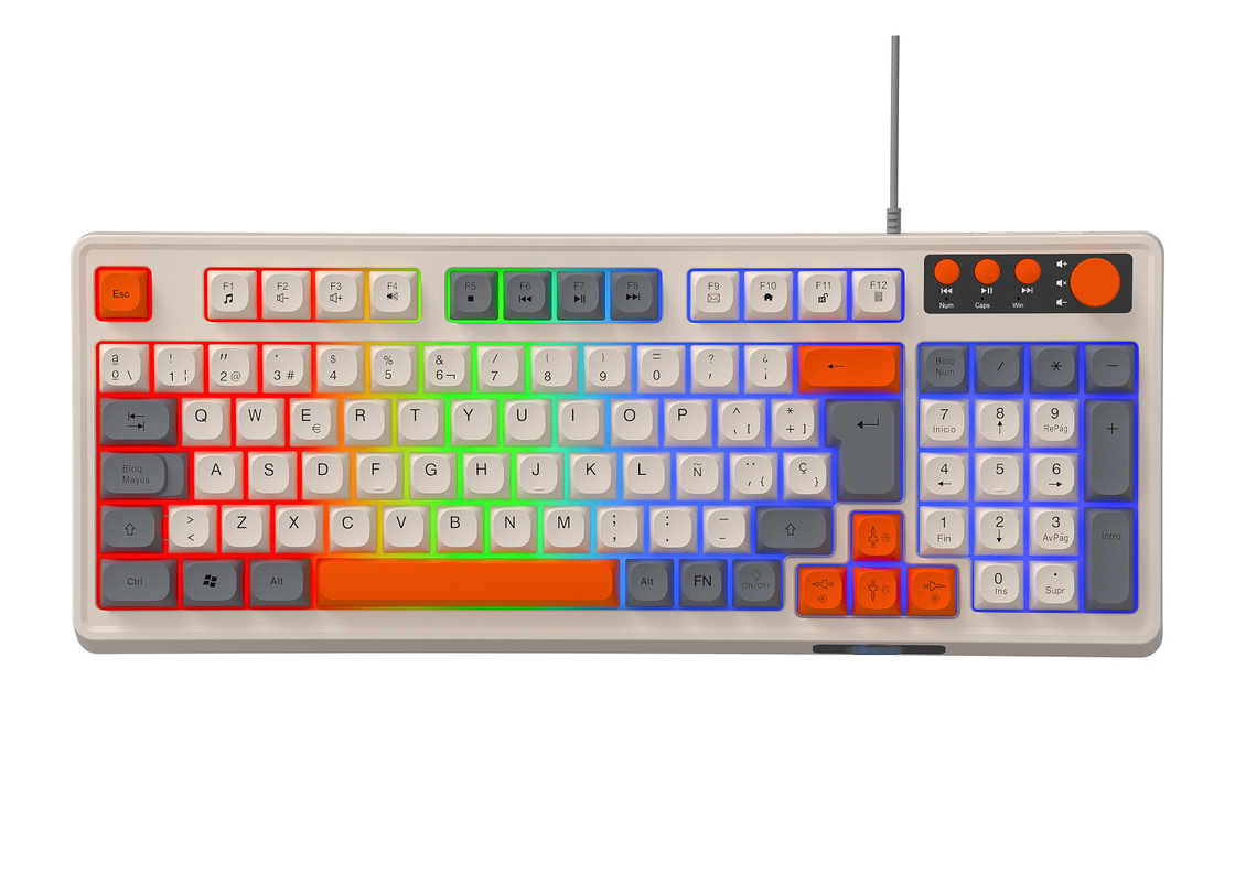 Specially Tuned Reinforced Silicone Keycaps Rubber Keyboard With 94+5 Multimedia Keys Over 10 Million Keystroke Lifespan