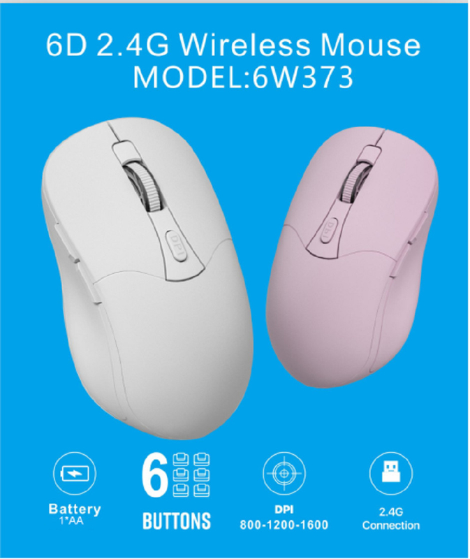 6D, 2.4G connection, 800-1200-1600 DPI, 1*AAbattery, Type-C interface,6 Buttons. Ideal for office workers, gamers