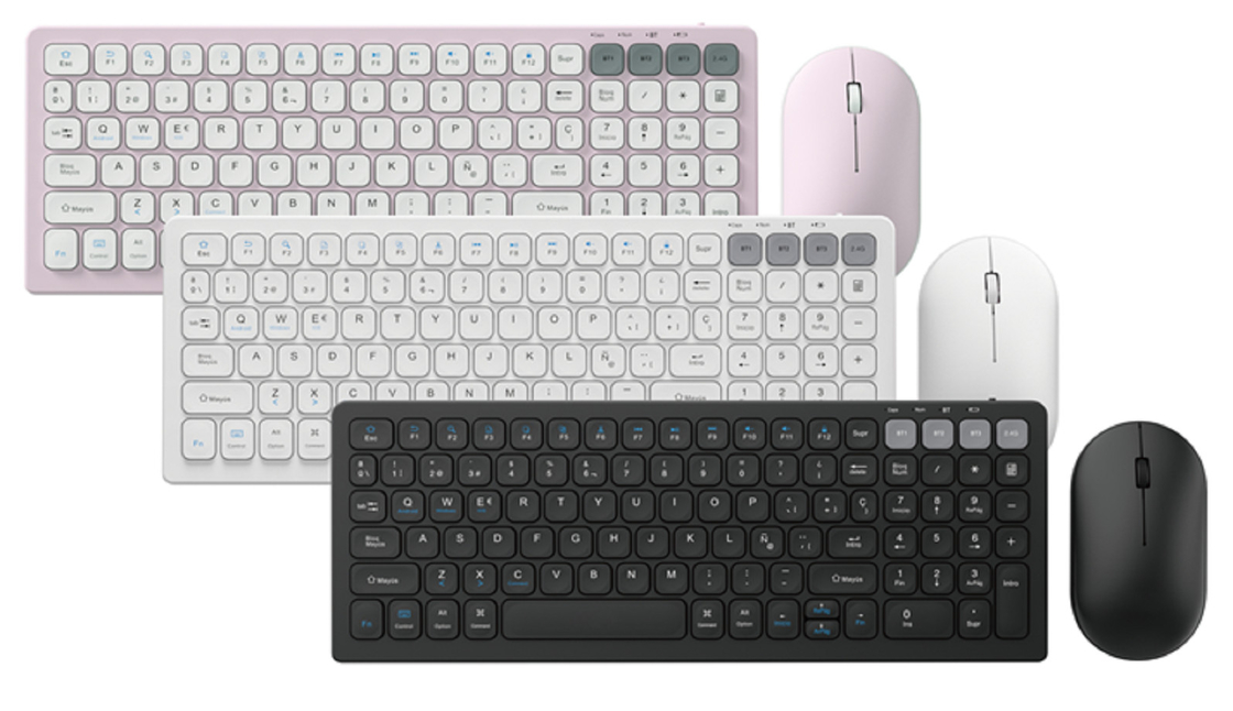 Scissor-foot Keyboard And Ergonomic Mouse Both With 500mAh Battery Bluetooth 3.0/2.4G Wireless Connectivity 1200 DPI