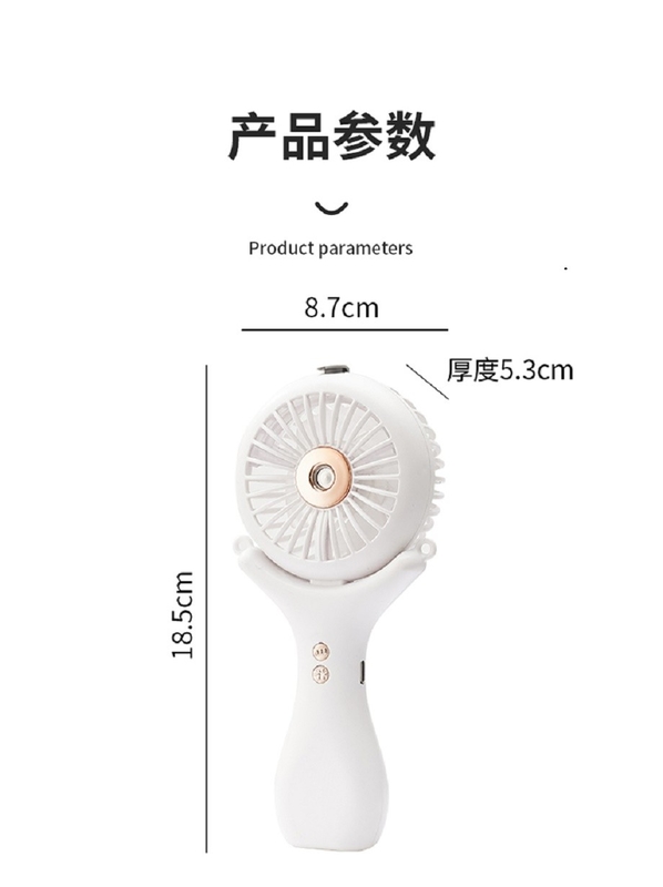 500mAh Battery 2-hour Charge Three Wind Speeds 148g Lightweight Halterneck Desktop Handheld 3 In 1 Nano Spray Fan