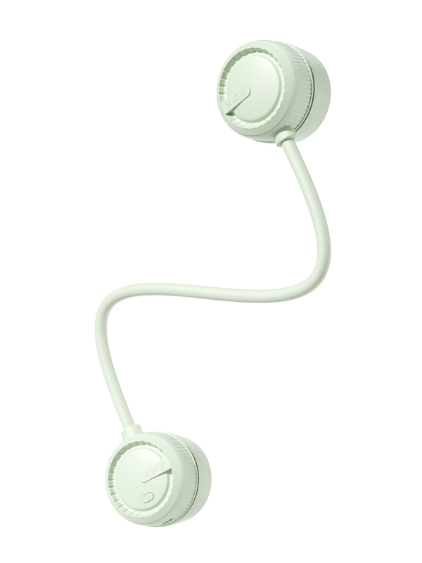 Soft Wind In Three Levels 360-degree Airflow Universal Hose 1000mAh Battery TYPE-C Charging Portable Fans In White And Mint Green