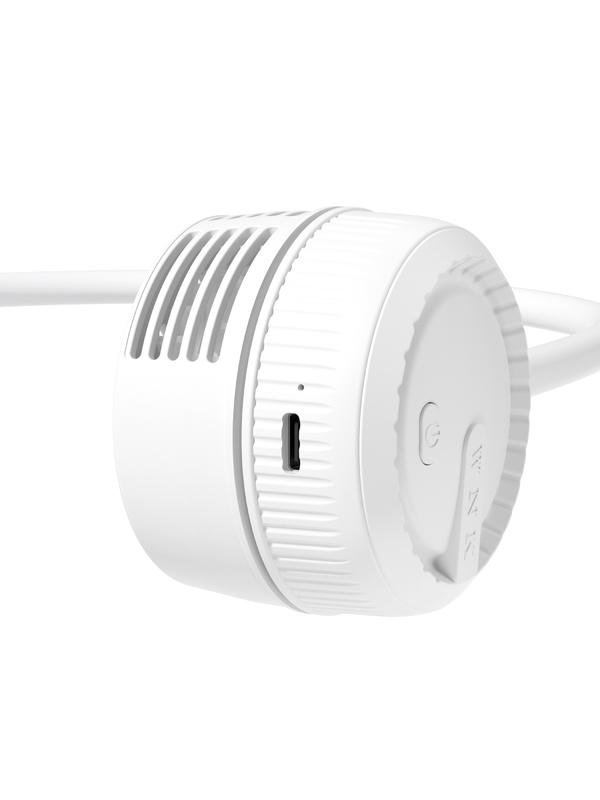 Soft Wind In Three Levels 360-degree Airflow Universal Hose 1000mAh Battery TYPE-C Charging Portable Fans In White And Mint Green