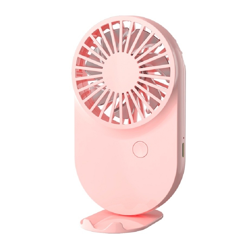 Pink White Blue Candy Design Portable Fans 115g With Lanyard And Base 3 Wind Speeds 500mAh Battery Type-C Fast Charging