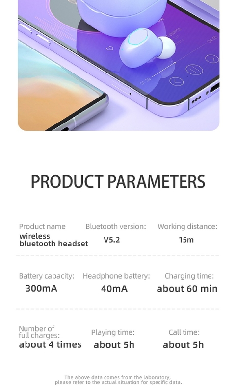 Bluetooth 5.2 TWS Earphone Waterproof Automatic Noise Cancellation Type-c Fast Charging 5-hour Battery Life F10 Dynamic Driver