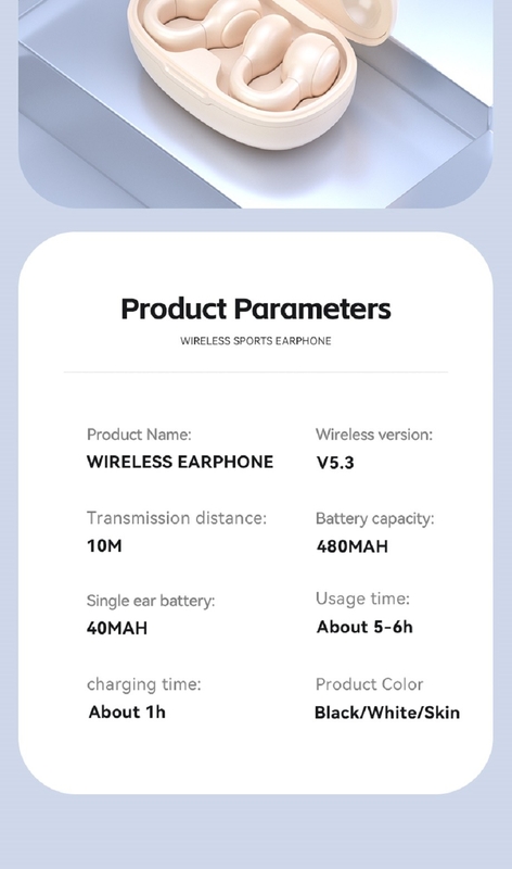 Bluetooth 5.3 Earphone Supports BR+EDR+BLE Multi-protocol 5 H Calling Time F 13 Copper Ring Speaker 4.6 G Per Ear Ergonomic Design