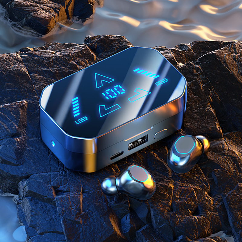 Bluetooth 5.3, F10 Waterproof And Dustproof In-ear Headphones With Digital Display Ergonomic Design For Sports Gaming Use