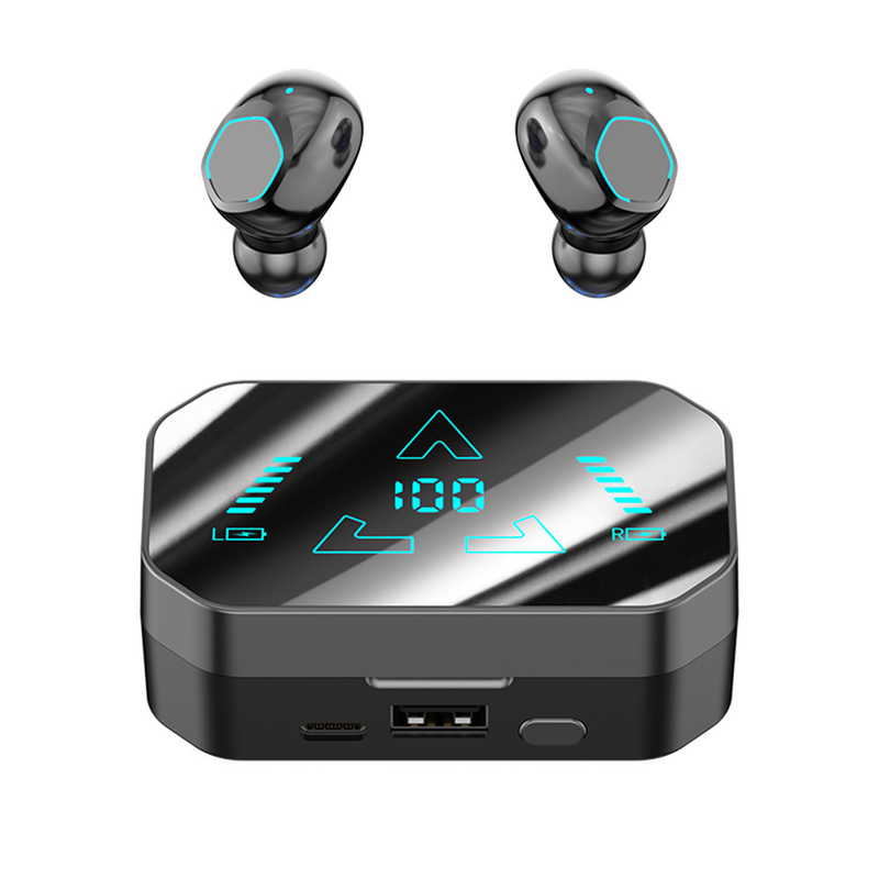 Bluetooth 5.3, F10 Waterproof And Dustproof In-ear Headphones With Digital Display Ergonomic Design For Sports Gaming Use