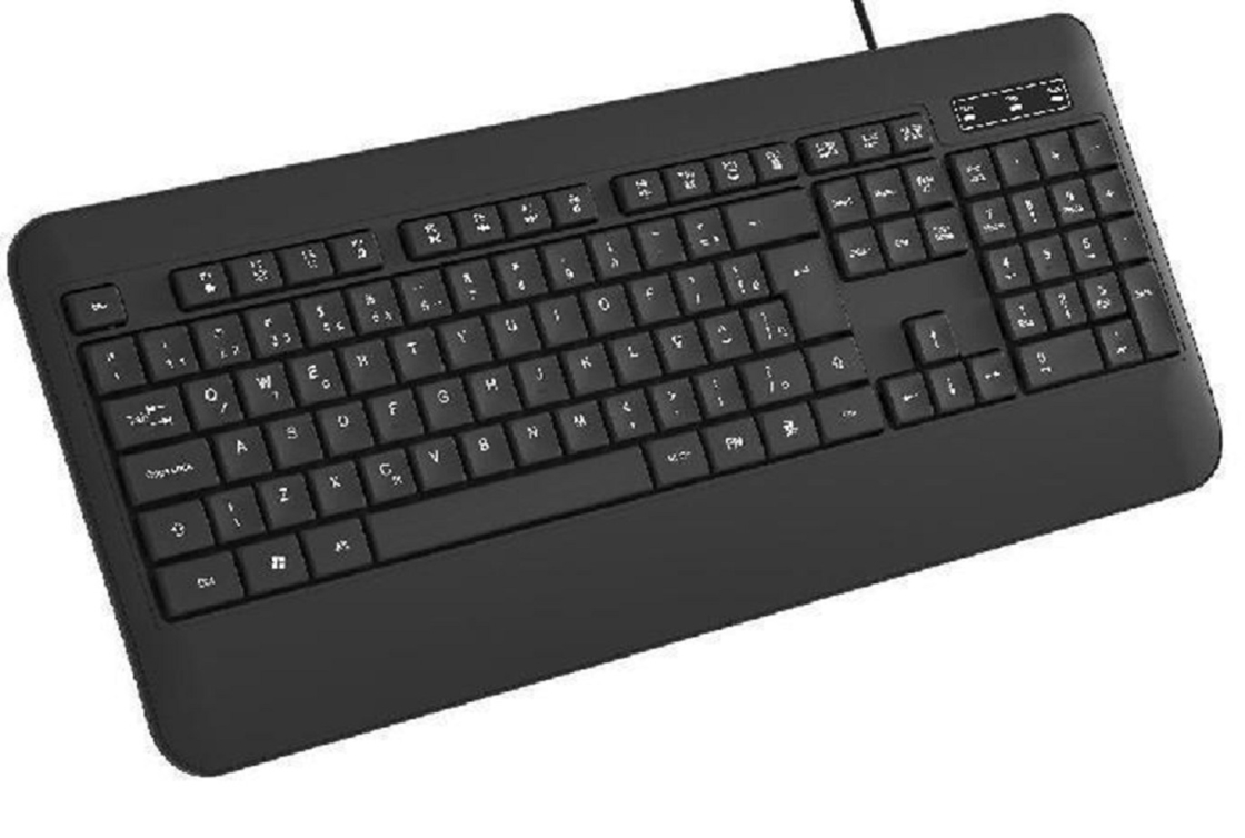 ETEK 104 Waterproof Office Keyboard With Carbon Film Keys HIPS Material 1.2-meter Braided Cable Supports Logo Customization