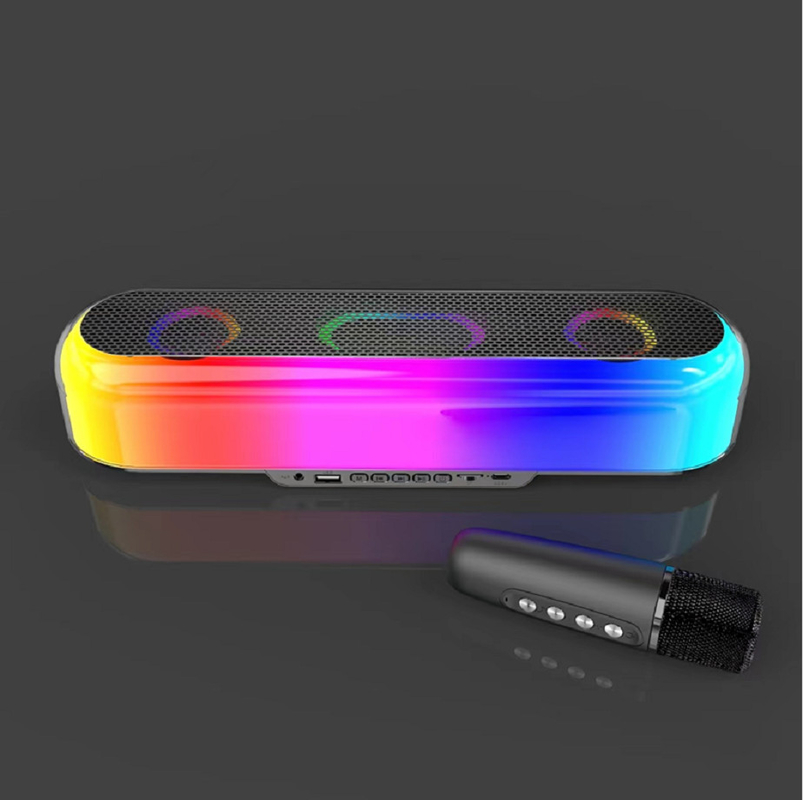 10W RMS Power 52mm Speaker 1500mAh Battery Supports Bluetooth TF Card up To 32GB FM Radio Colorful LED Lights