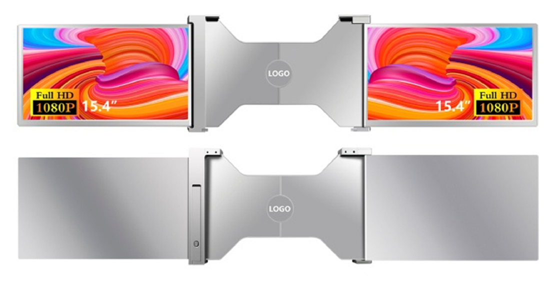Two 15.4-Inch FHD Laptop Monitor, Compatible With 15.6-18.5-Inch Laptops A Type-C Interface With HDR Support