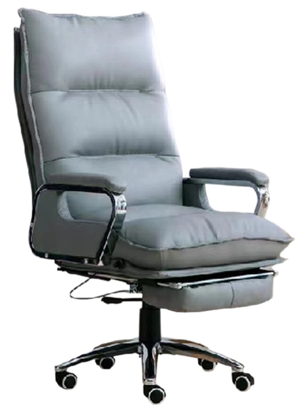Ergonomic office chairs,PU cushioned chrome armrests and thick gray PU seats, 100mm air lift, support tilt, rotation, and tilt functions
