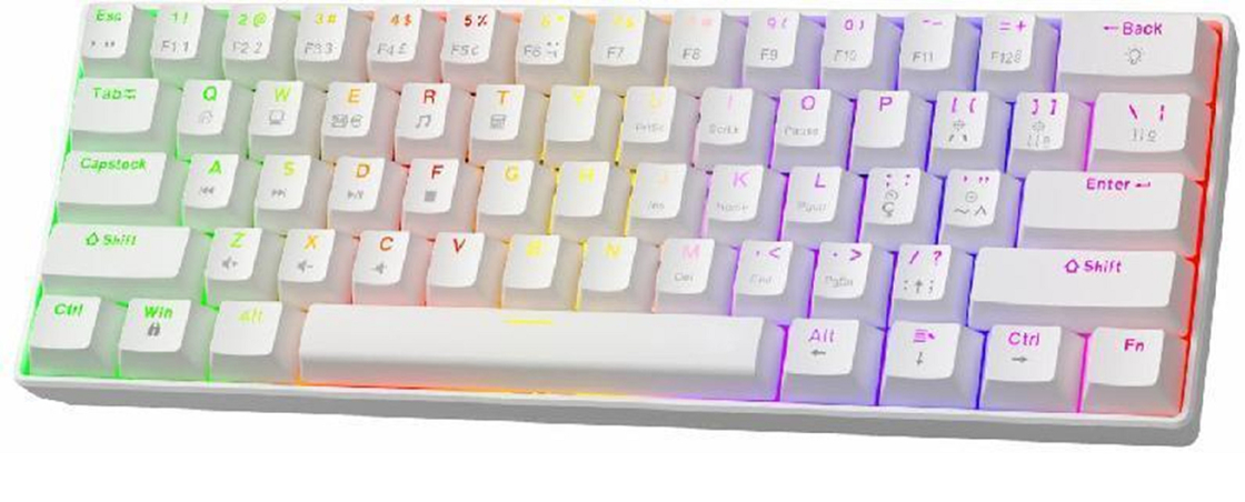 Compact 68-Key Mechanical Keyboard with Customizable RGB Backlight, Hot-Swappable Switches, and USB Connectivity