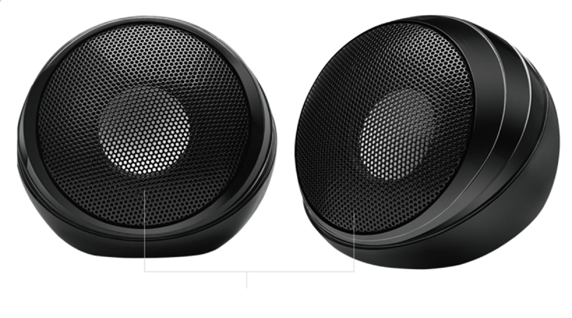 Wired Computer Speaker ABS Plastic With Iron Mesh Design 2-inch Speaker Driver With Dual 45mm Magnets 5V USB Power Supply Plug And Play