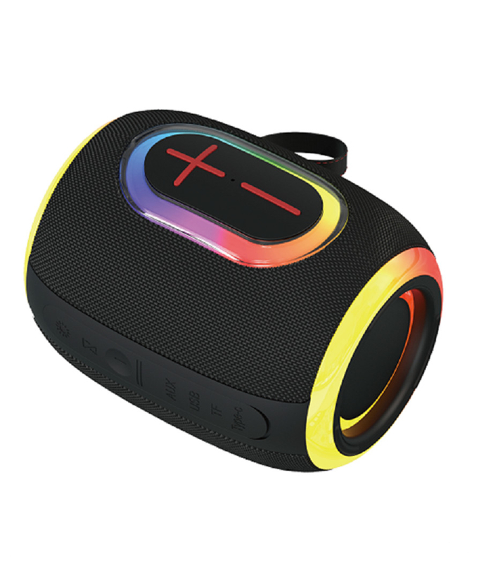 This Bluetooth speaker features 8W power, a 66mm driver, a 1500mAh battery,supports Bluetooth, TF, AUX, FM, and USB flash drive