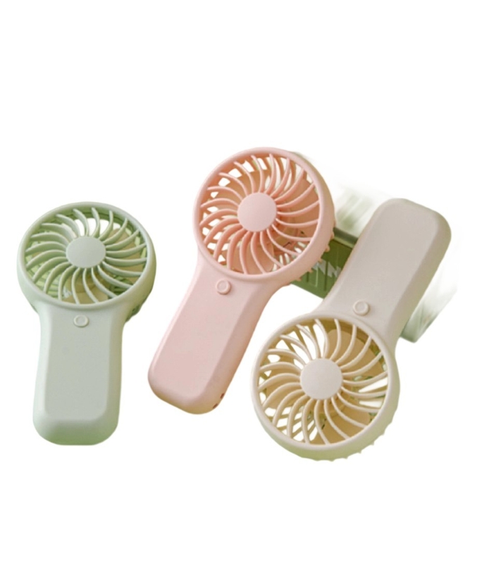 Portable AA Battery Handheld Fan 2W Power 3V Voltage Single-speed Mode Includes Lanyard White Green Pink