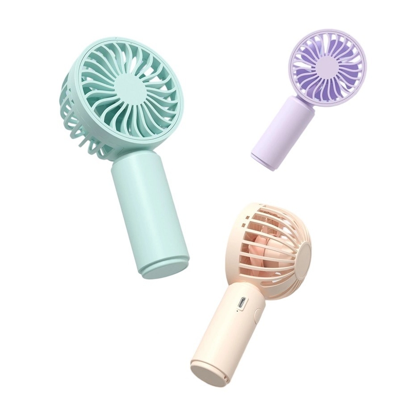 Mini Handheld Fan 300mAh Battery 1H Battery Life Supports 1.5H Type-C Charging Switch Located On The Back Pink Blue Purple
