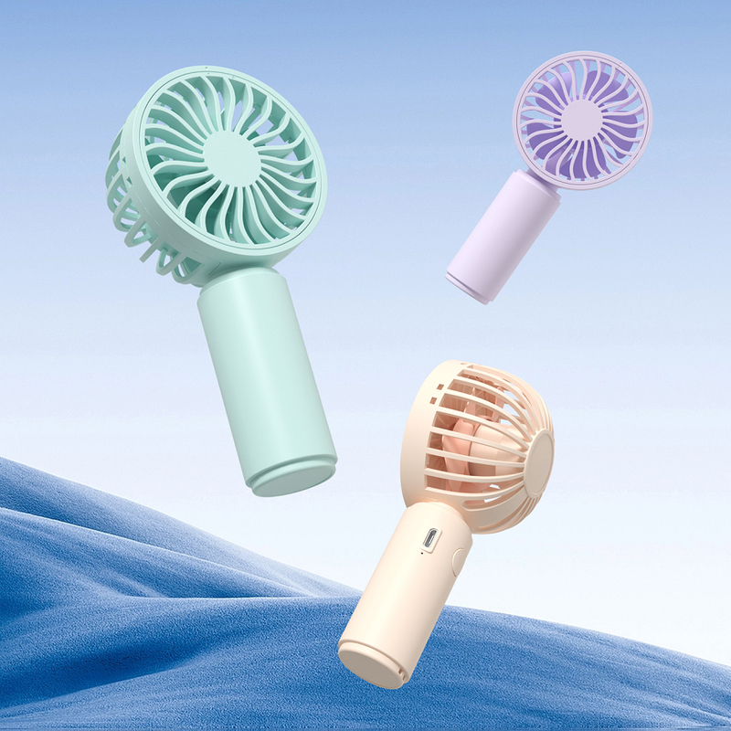 Mini Handheld Fan 300mAh Battery 1H Battery Life Supports 1.5H Type-C Charging Switch Located On The Back Pink Blue Purple