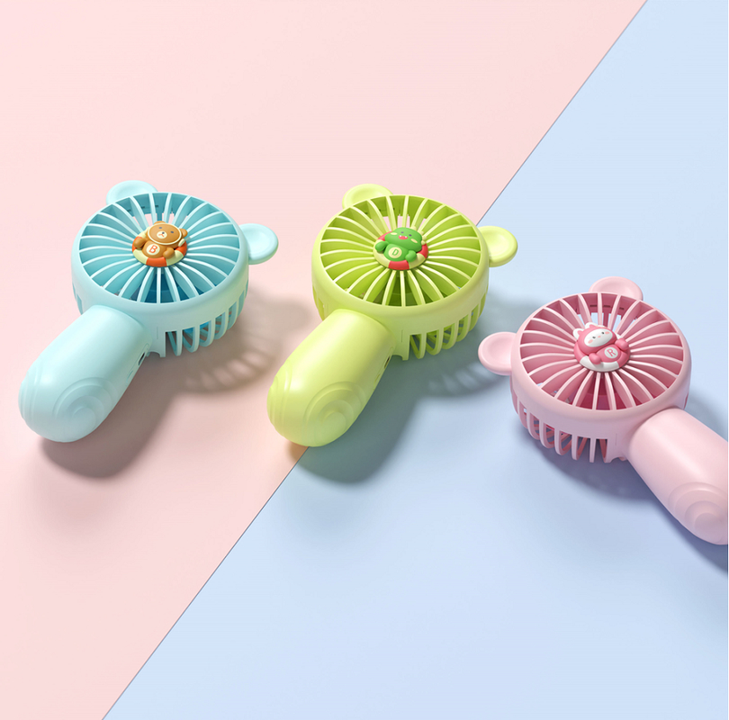 Mini USB Handheld Fan 500mAh Battery ABS+PP Safe Material Portable Office Fan With Charging Cable