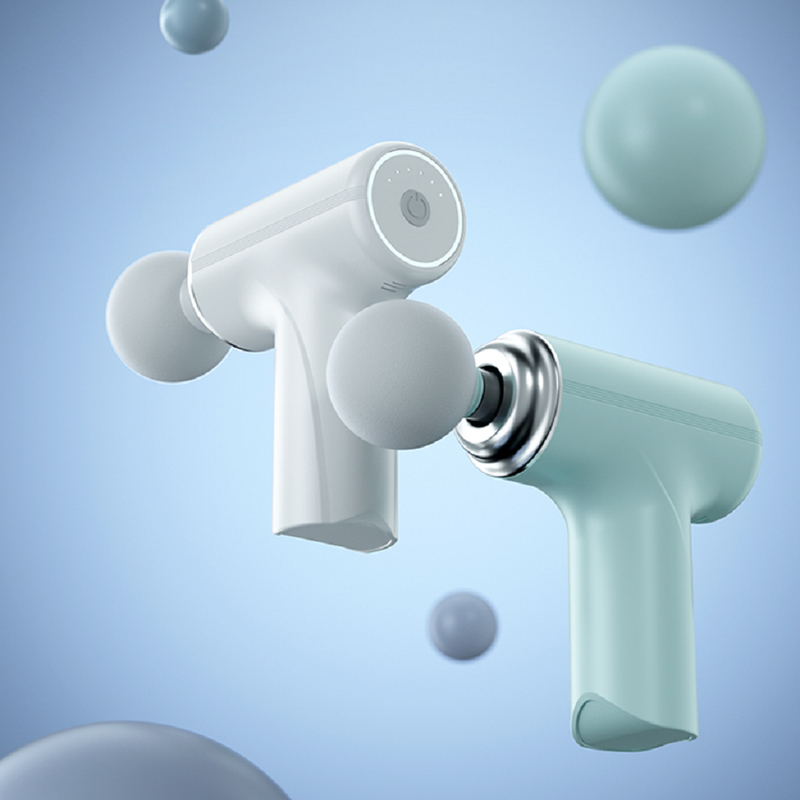 ETEK 6-Mode Professional Muscle Massage Gun 25W 4500rps Dual 1200mAh Battery ABS+Aluminum Body Green White