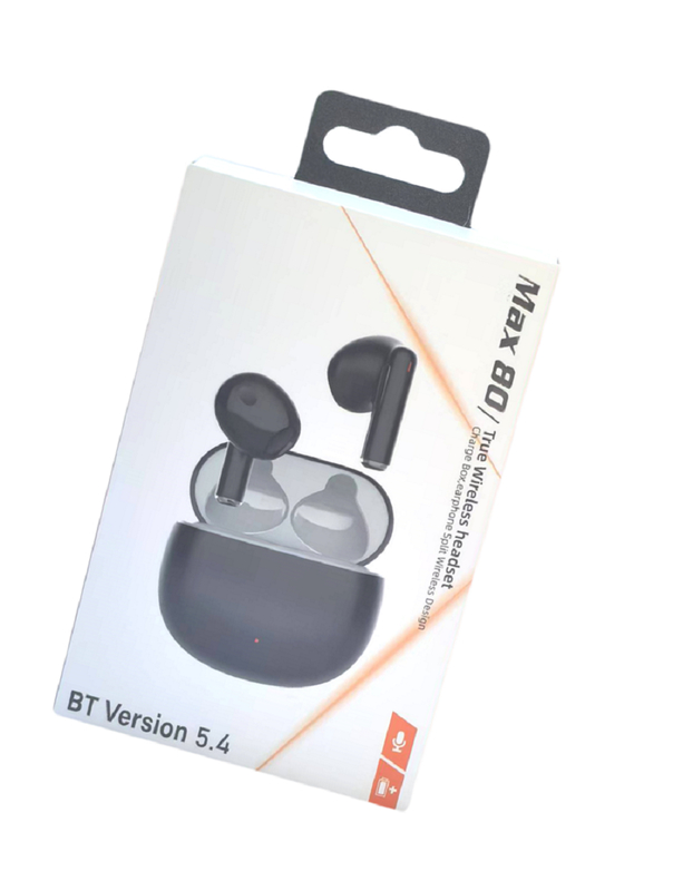 ETEK Ultra-Light Bluetooth 5.4 Wireless Earphones Ergonomic TWS Earbuds F13 Speakers 30mAh+200mAh Battery Black White