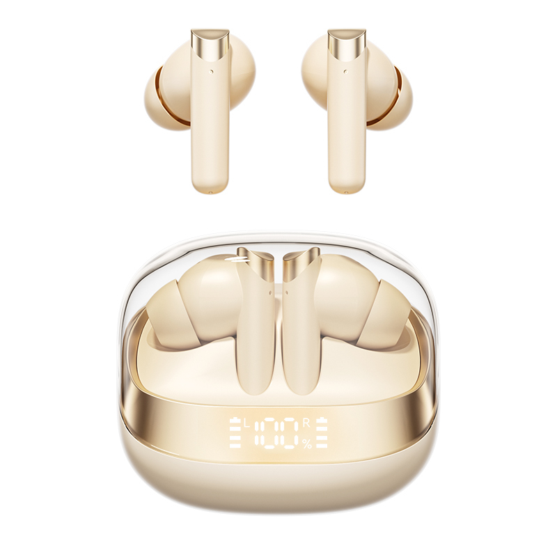 ETEK Wireless Earphones Bluetooth 5.4 ANC Earphone F10 Copper Ring Speaker 300mAh Case Black White Complexion