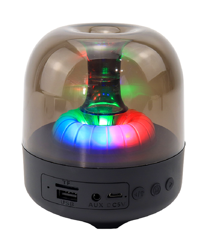 ETEK Bluetooth 5.3 Speaker,5W 52MM Driver, 500mAh Battery, ABS+PC Material,RGB Light, AUX/TF/FM/USB Playback & calling(black)