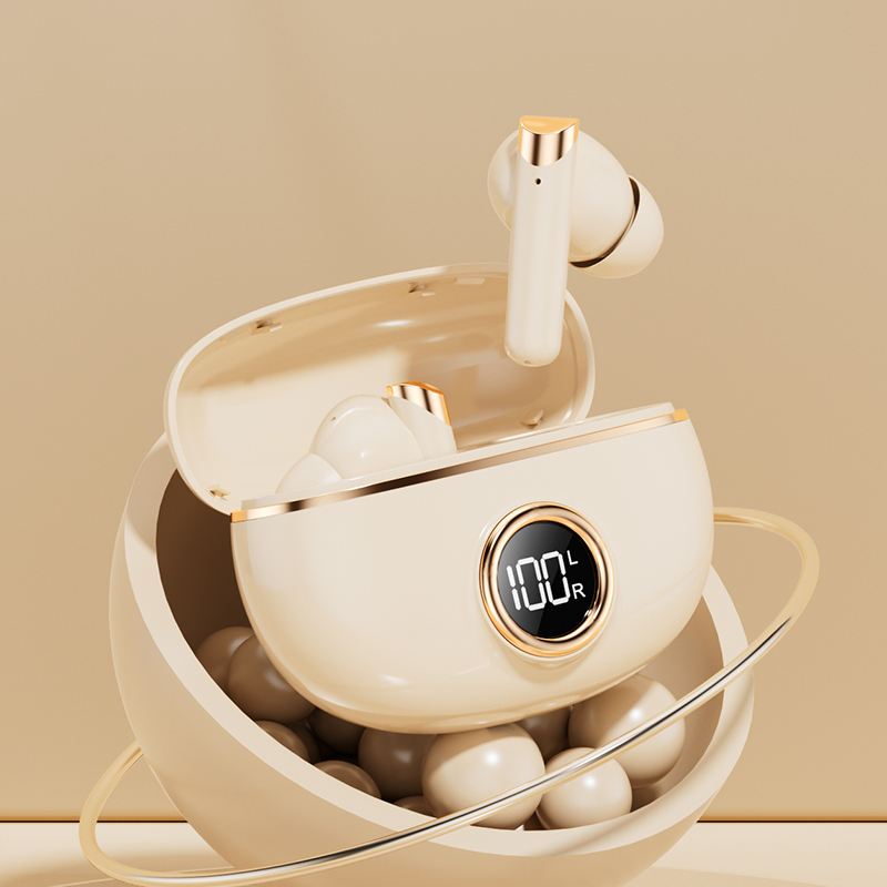ETEK Plated Bluetooth 5.4 TWS earphone with F10,25mAh earphone cell + 230mAh case (protective board) ,2-3h call time.