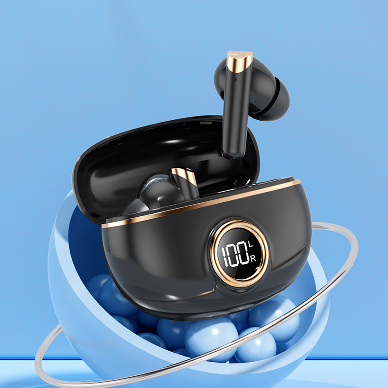 ETEK Plated Bluetooth 5.4 TWS earphone with F10,25mAh earphone cell + 230mAh case (protective board) ,2-3h call time.