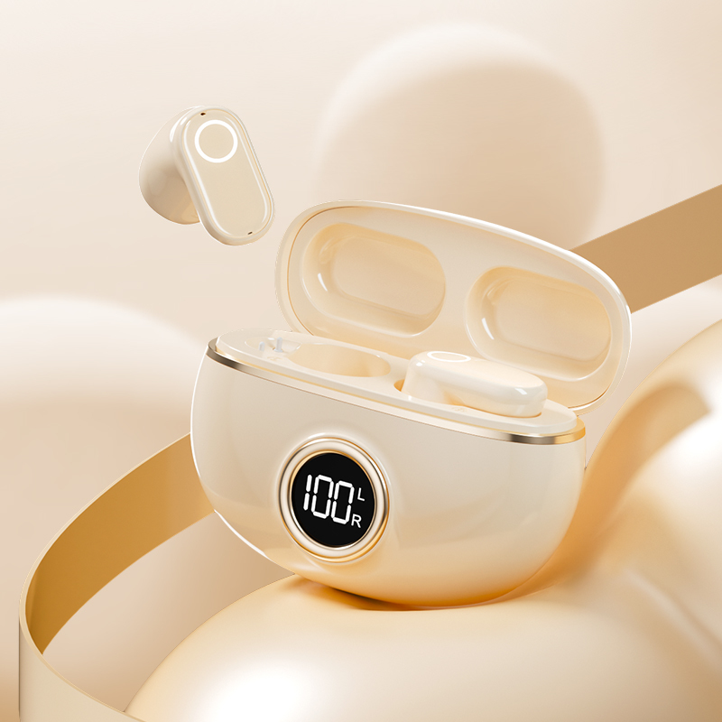 ETEK Plated Bluetooth 5.4 TWS earphone with F10,25mAh earphone cell + 230mAh case (protective board) ,2-3h call time.