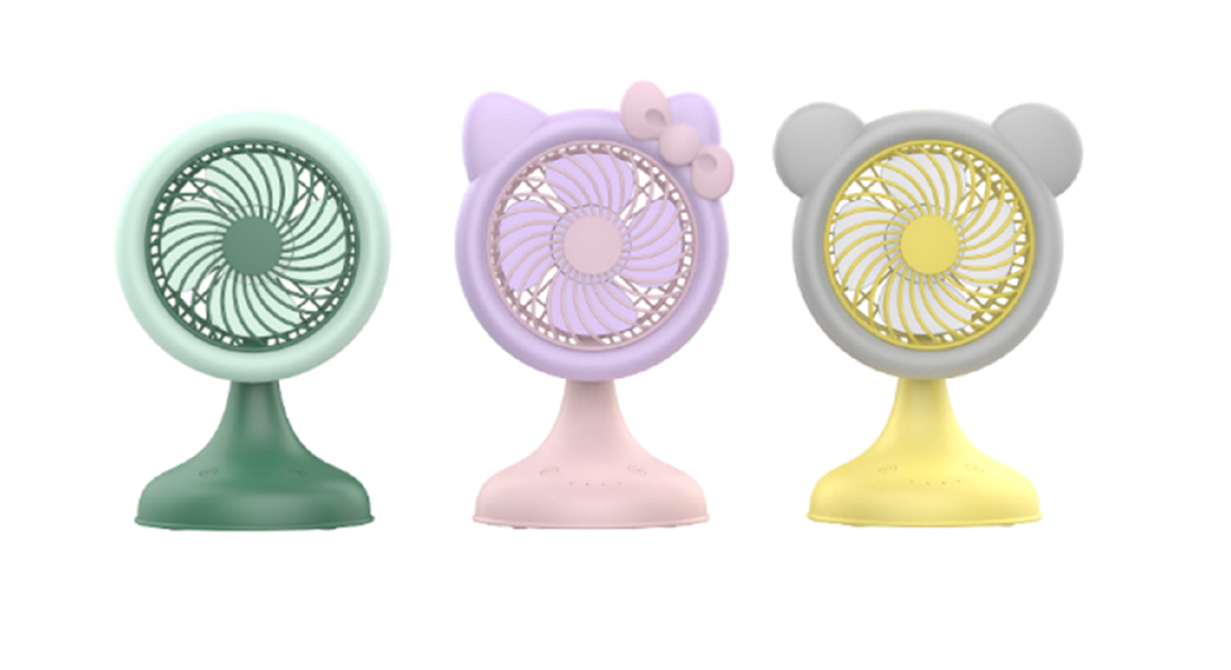 ETEK ABS+PP Fan With Brushless Motor 1200mAh Battery 3-speed Modes 1.2-3.5h Runtime In Cat / Bear / Simple Styles