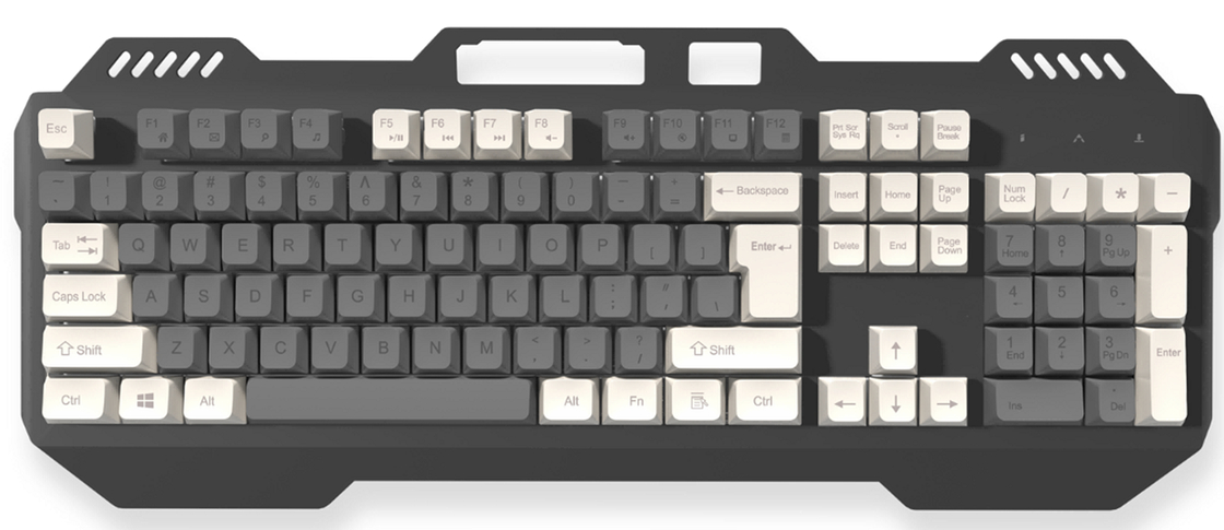 Wired Keyboard  Iron Gray Dual-color Keycaps With Rainbow Breathing Backlight Ergonomically Designed Keycaps
