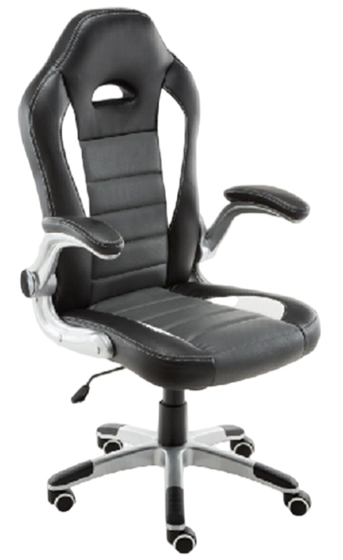 Ergonomic Chair With Flip-Up Armrest & Triple PU Padding 320mm PU Castors With Powder Coating Base And 100mm Painting Gaslift