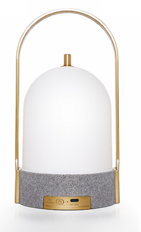 5W Bluetooth 5.0 Speaker with LED Light,1500mAh Battery, Type-C Charging, Touch Control, ABS+Cloth Fabric,Blue/Golden/Red/Silver