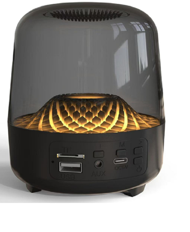 ETEK 5W Bluetooth 5.3 Speaker with RGB Light,500mAh Battery, Type-C Charging, ABS+PC material,AUX/TF/FM/USB, Black
